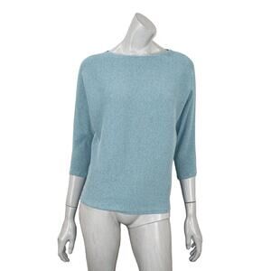 The RESET R Label Women's Essential Pullover ribbed Slouchy fit in Beach Blue XS